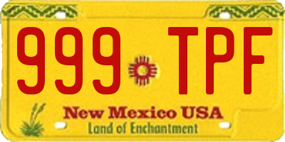 NM license plate 999TPF