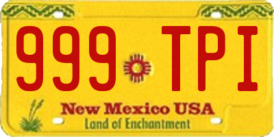 NM license plate 999TPI