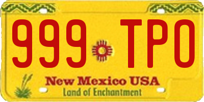 NM license plate 999TPO
