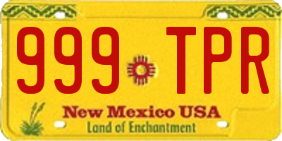 NM license plate 999TPR
