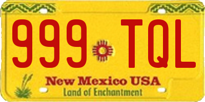 NM license plate 999TQL
