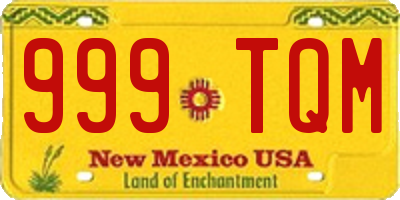 NM license plate 999TQM