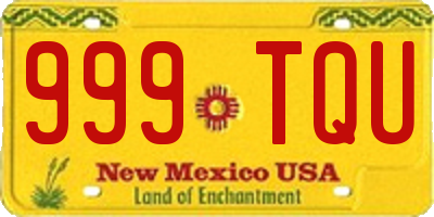NM license plate 999TQU