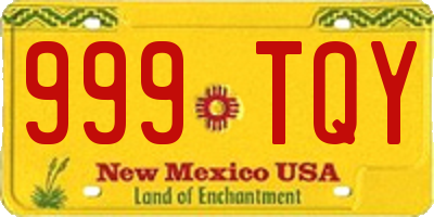 NM license plate 999TQY