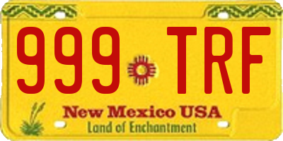 NM license plate 999TRF