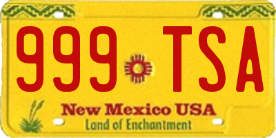 NM license plate 999TSA