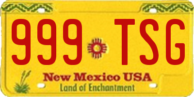 NM license plate 999TSG