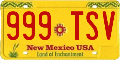 NM license plate 999TSV