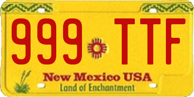 NM license plate 999TTF