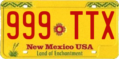 NM license plate 999TTX
