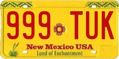 NM license plate 999TUK