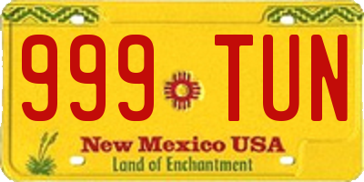 NM license plate 999TUN
