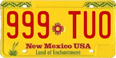 NM license plate 999TUO