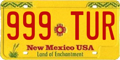 NM license plate 999TUR