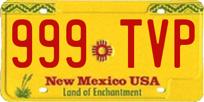 NM license plate 999TVP