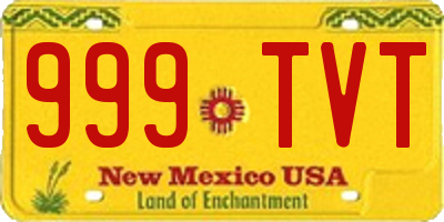 NM license plate 999TVT