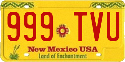 NM license plate 999TVU