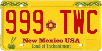 NM license plate 999TWC