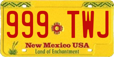 NM license plate 999TWJ