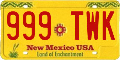 NM license plate 999TWK