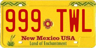 NM license plate 999TWL