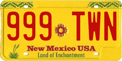 NM license plate 999TWN