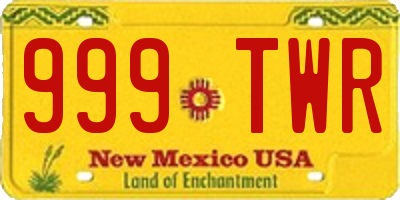 NM license plate 999TWR