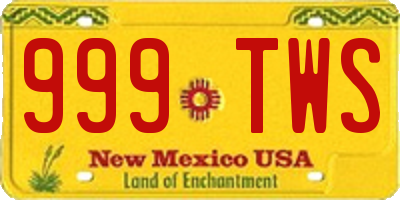 NM license plate 999TWS