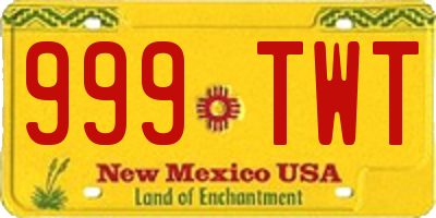 NM license plate 999TWT