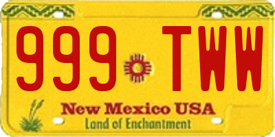 NM license plate 999TWW