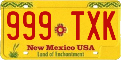 NM license plate 999TXK