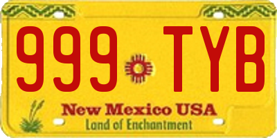 NM license plate 999TYB