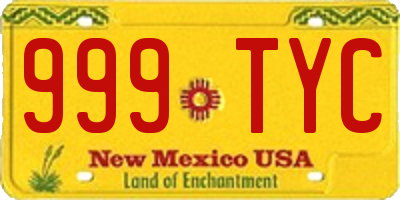 NM license plate 999TYC