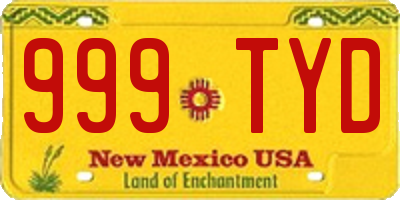 NM license plate 999TYD