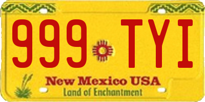 NM license plate 999TYI