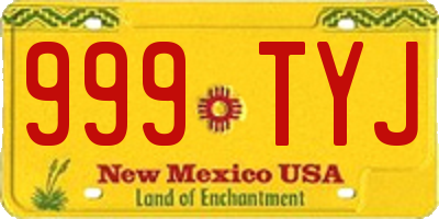 NM license plate 999TYJ