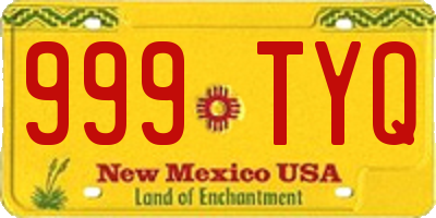 NM license plate 999TYQ