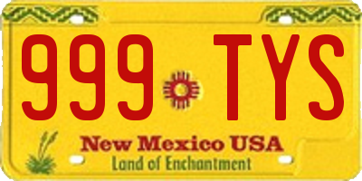 NM license plate 999TYS