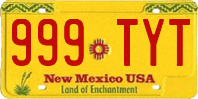 NM license plate 999TYT