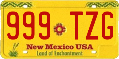 NM license plate 999TZG