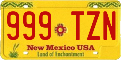 NM license plate 999TZN