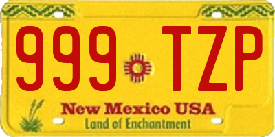 NM license plate 999TZP
