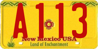 NM license plate A113