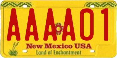 NM license plate AAAA01