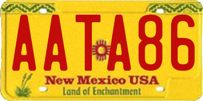 NM license plate AATA86