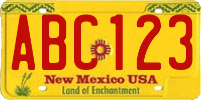 NM license plate ABC123