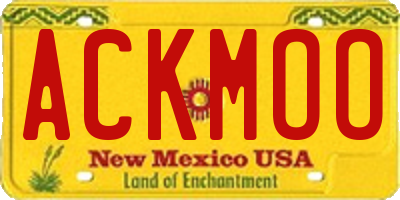 NM license plate ACKMOO