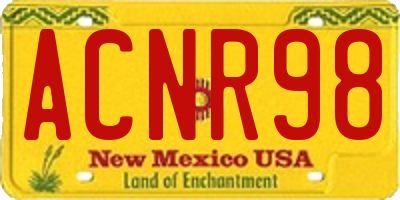 NM license plate ACNR98