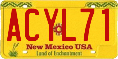 NM license plate ACYL71