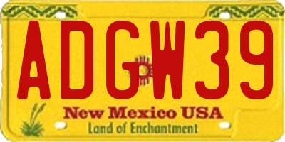 NM license plate ADGW39